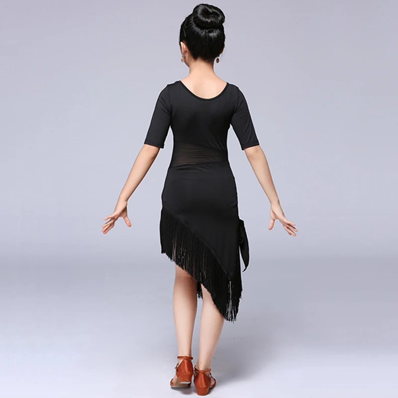 Девочки длинные рукава танцевальные топы + кисточка латинская юбка Дети Самба Танго Ча Фринж костюм 2 цвета кисточки на.