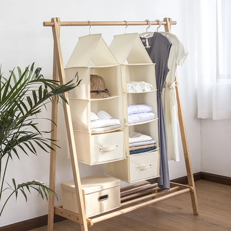 Четыре этажа Новый льняной шкаф для хранения висячая Сумка Одежда Ткань