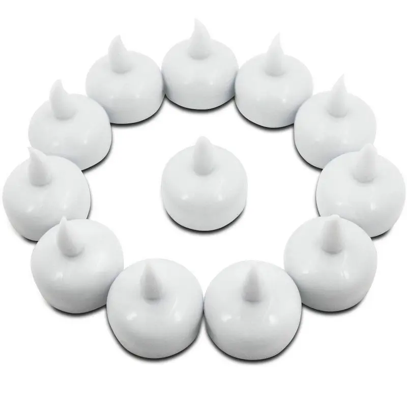 12 шт. водонепроницаемый беспламенный поплавок светодиодный светильник на