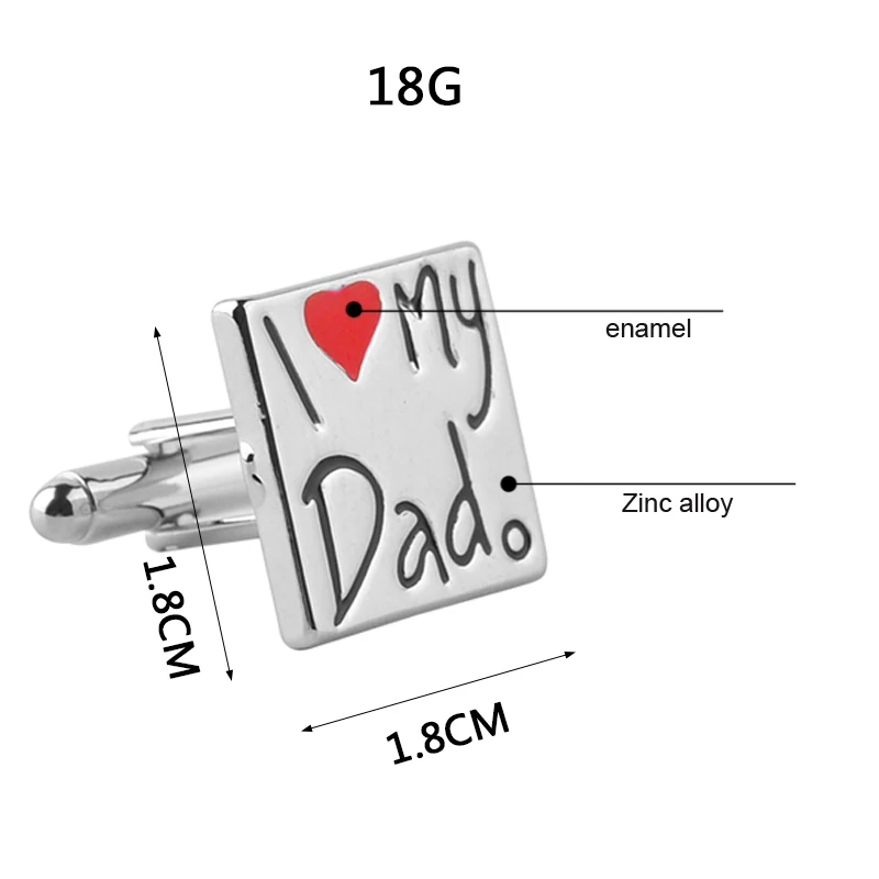 Запонки с надписью I Love My Dad | Украшения и аксессуары