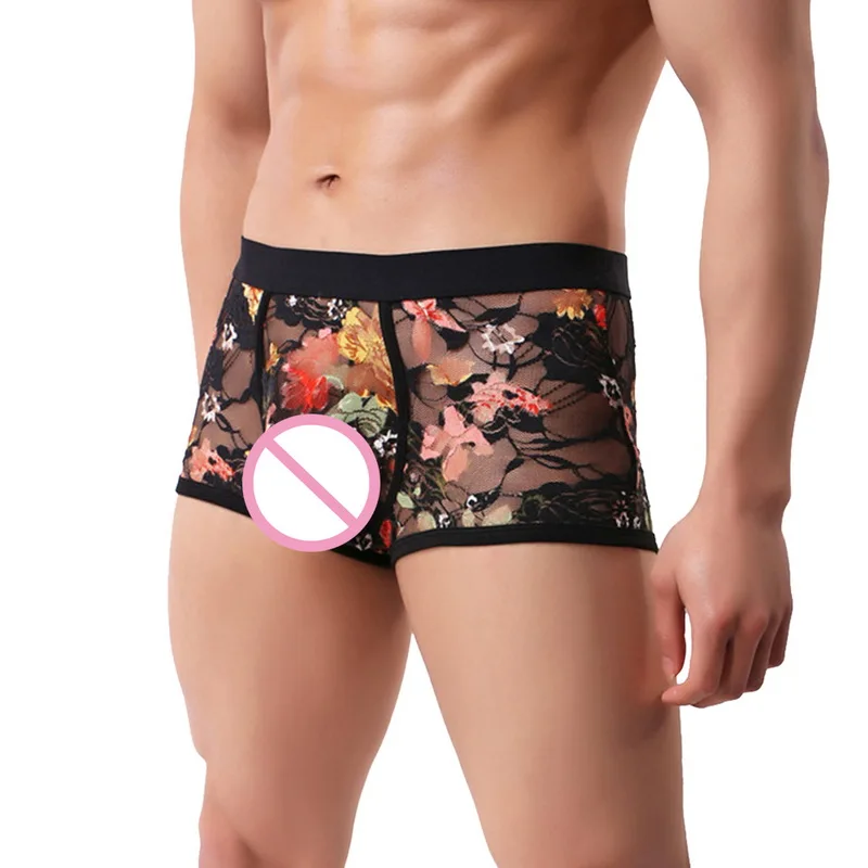 Мужские трусы-боксеры с кружевом дышащие больших размеров 2019 | Мужская одежда