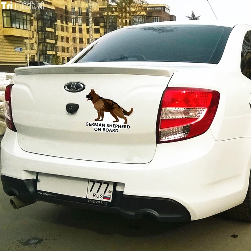 Tri Mishki WCS165 14x14 см собака немецкая овчарка на борту забавная наклейка для