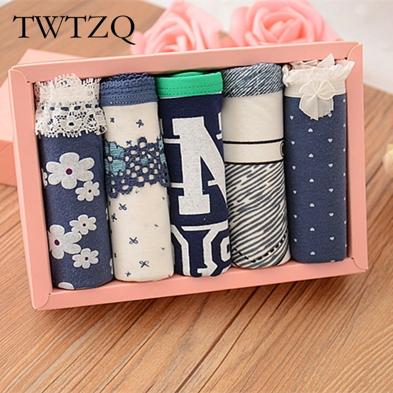 TWTZQ, 5 шт./лот,, сексуальное женское нижнее белье, женские хлопковые трусики с карманами, цветочные трусы для девочек, трусики 3LH016