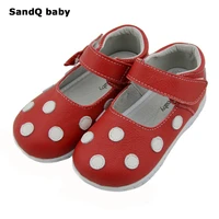 children genuine leather shoes for kids 2022 polka dot girls dress shoes lovely red white dancing shoes cute baby toddler flats