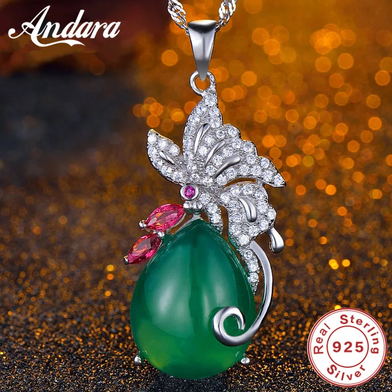 

100%925 Sterling Silver Item AAA Zircon Crystal Pendant Necklace 925 Sterling Silver Woman Simple Butterfly Jewelry
