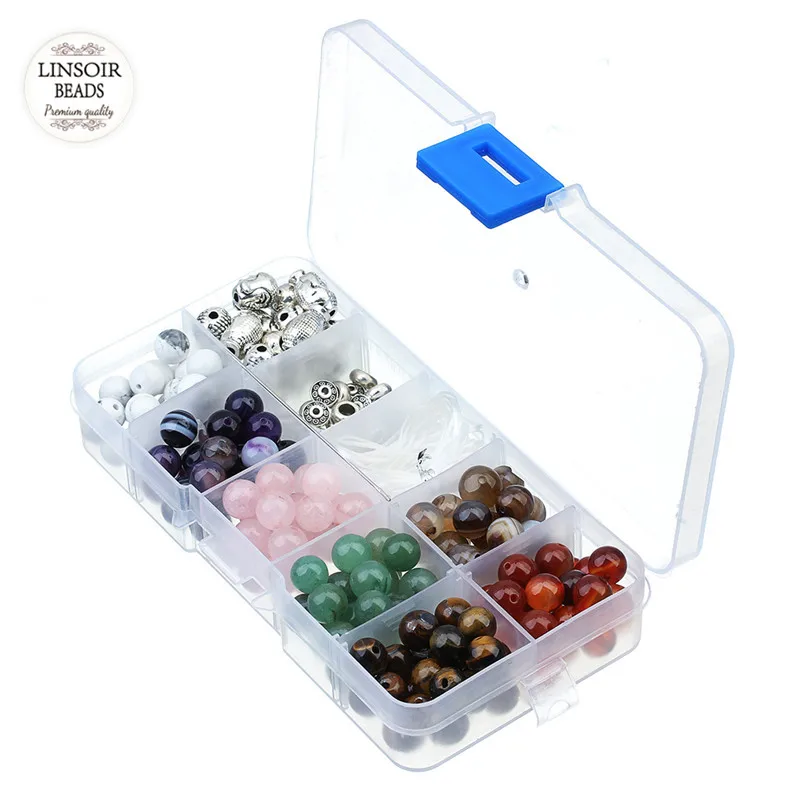 Бусины из натурального камня 1 коробка 8 мм зеленый авантюрин тигровый глаз |