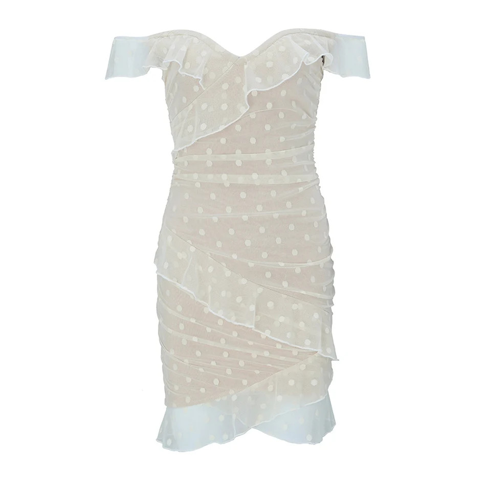 Элегантное платье с v-образным вырезом открытыми плечами кружевное c рисунком в