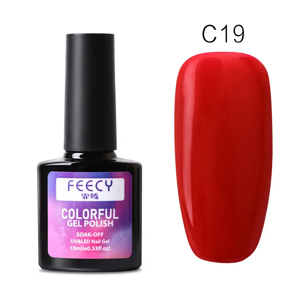 Feecy C19 Gel Nail Polish Soak Off UV LED Gel Varnish Wipe Top Coat Color Nail Gel Polish DIY Nail Art Lacquer Manicure Nail Art Tool - Цвет: Feecy C19