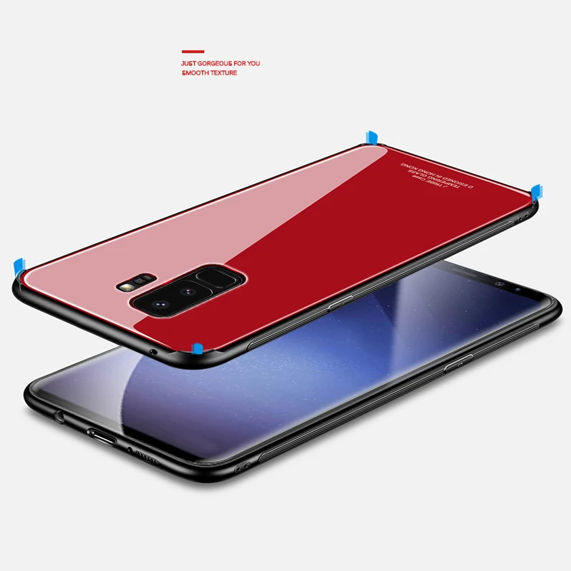 Закалённое Защитное стекло для samsung S 8 9 плюс задняя крышка Жесткий чехол бампер