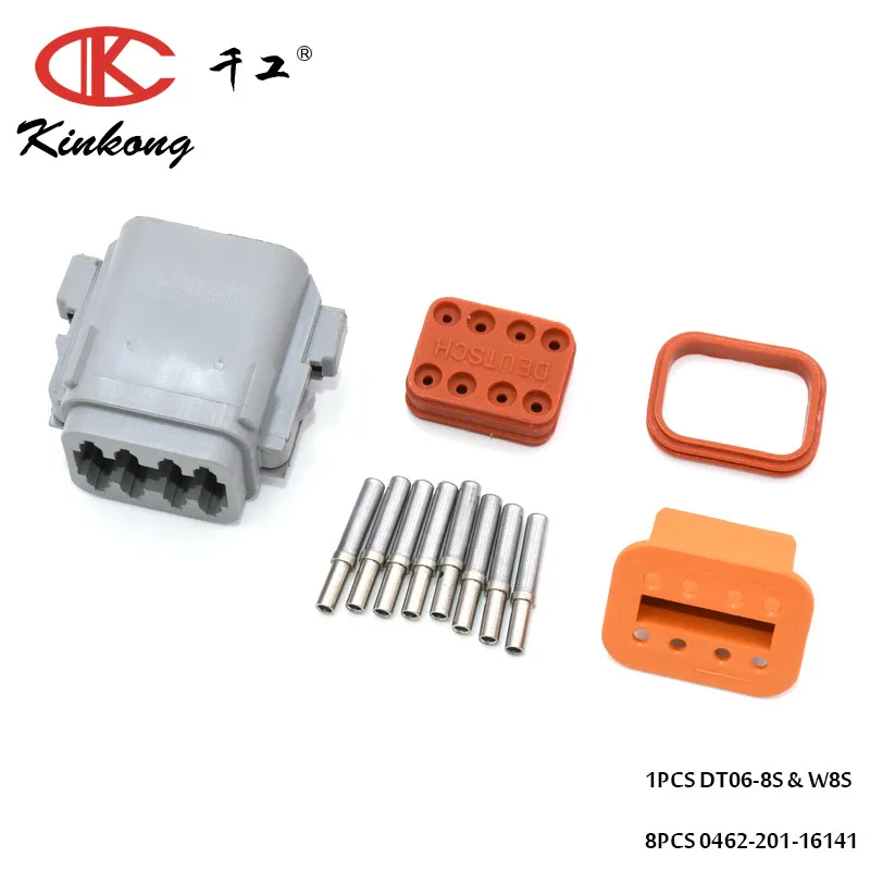 Kinkong 1 комплект Женский DT06 8S & W8S 8P Авто DT разъем с W8S|Соединители| |