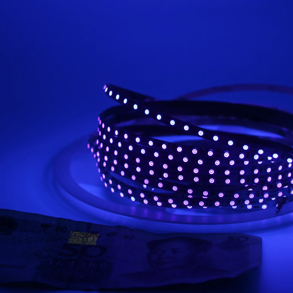 5 м мм широкий UV blacklight Светодиодная лента 3528 SMD 120led/m 395nm ультрафиолетовая лучевая