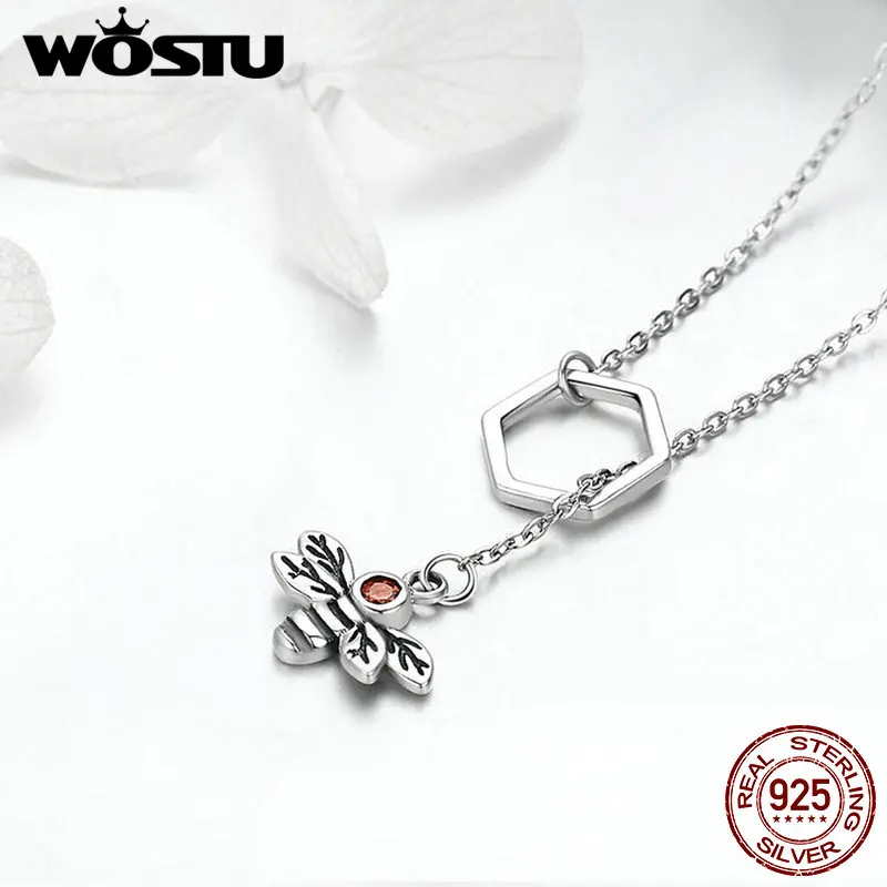 WOSTU/хит продаж Настоящее 100% Стерлинговое Серебро 925 пробы квадратная сотовая