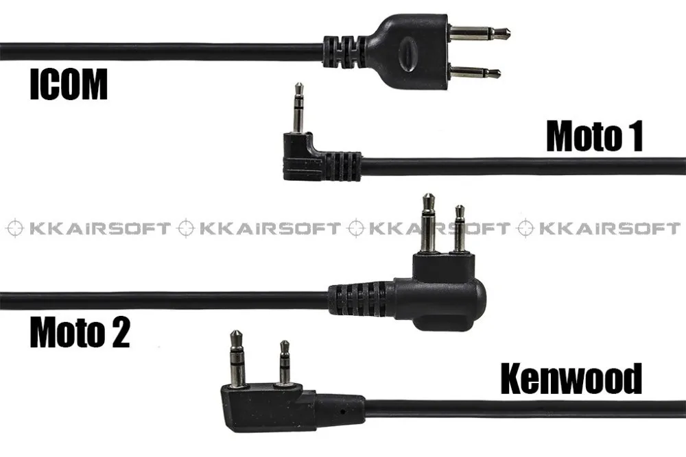 Тактический PTT адаптер для гарнитуры Motorola 1 pin Moto 2 pins Kenwood ICOM Element TEA Radio Adapter EX116 |
