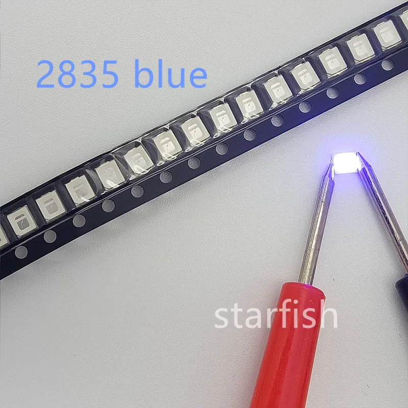100 шт. светодиодные лампы 2835 синий светильник 0 2 W SMD светодиодный 460-465nm