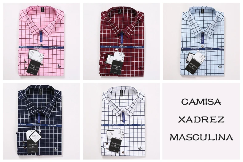 Dudalina Camisa Social Masculina Blusao резервная клетчатая рубашка мужская с длинным рукавом Мода Rete хлопок