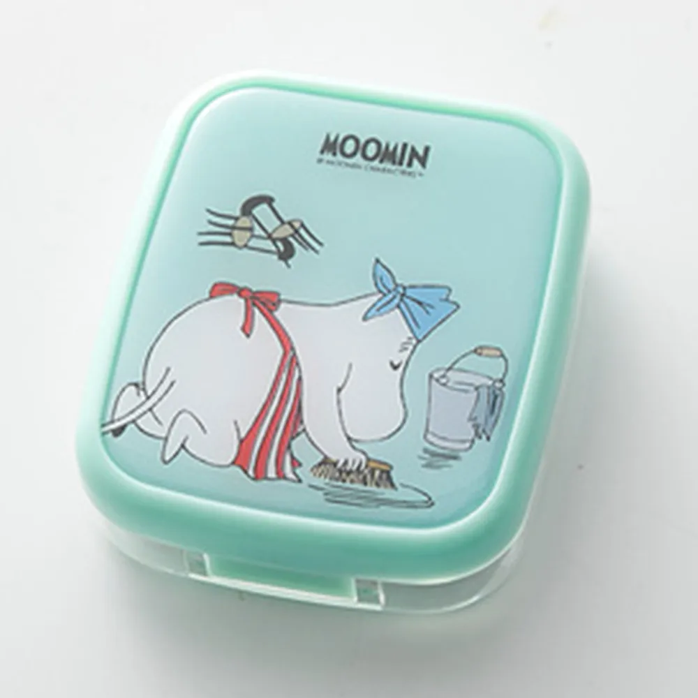 Moomin серия пластиковый чехол для контактных линз с зеркалом портативное компактное зеркало для макияжа