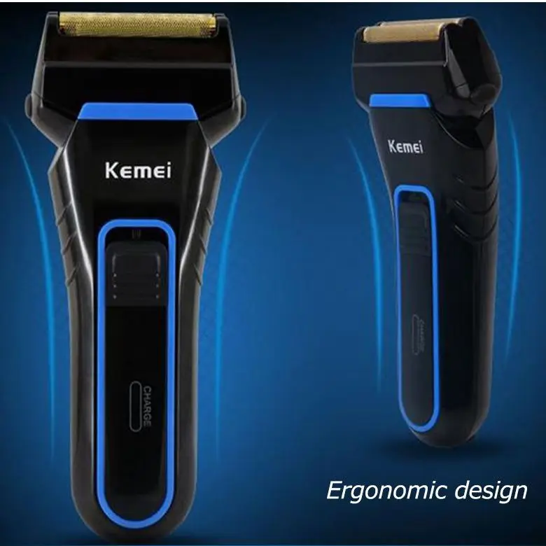 Black Kemei 3D электрическая Фольга бритва с заменой бритвенной головки перезаряжаемая и беспроводная двойная бритва km- черный - Цвет: Black