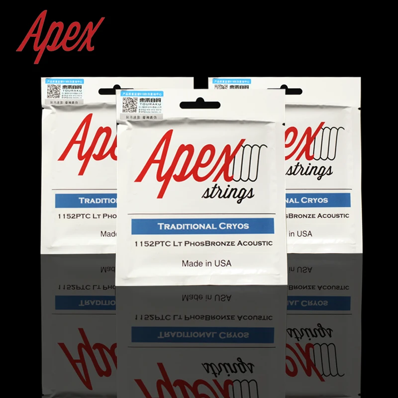 Струны для акустической гитары APEX традиционные Cryos серии PTC CryoPhos Сделано в