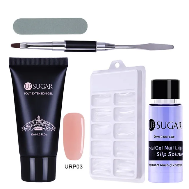 UR SUGAR 5 шт. поли набор для маникюра гель-лаком строительный УФ-гель удлинение кристально желе быстрое строительство ногтей Слип решение маникюрный набор для ногтей - Цвет: 5Pcs Set 3