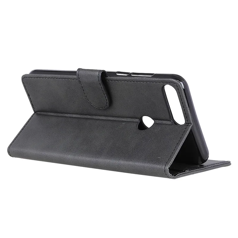 For Funda Huawei Y7 Prime 2018 Case Plain Leather Business Cover Y7Prime Wallet Flip Stand Phone Cases | Мобильные телефоны и