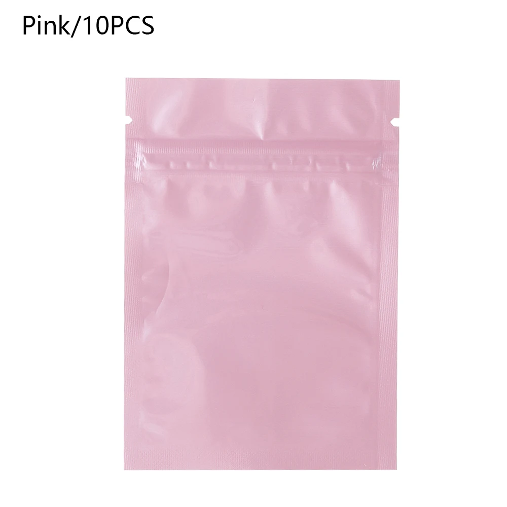Pink-10PCS 8/10/30 шт 7,5x10 см красочные нагреваемый уплотненный Алюминий Фольга Ziplock мешки на плоской подошве замка застежка-молнии в розницу посылка сумка для конфет и чая Еда Пластик сумки - Цвет: Pink-10PCS