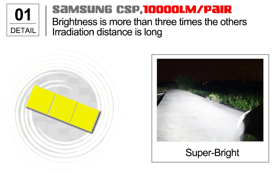 AcooSun H4 Led автомобилей головной светильник H7 светодиодные лампы H1 H8 H9 H11 HB4 HB3 9006 9005 светодиоды с чипом CSP 10000LM 72W фары для 6500K 12V автомобильный светильник Автомобильная противотуманная фара