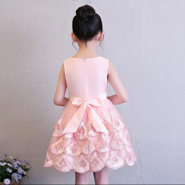 

Girls princess dress tutu 2018 summer new children's cute pink fashion dress