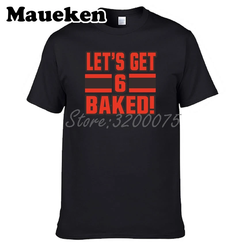 Мужская футболка Baker Mayfield 6 Let's get Baked Cleveland для фанатов W18052102 | одежда