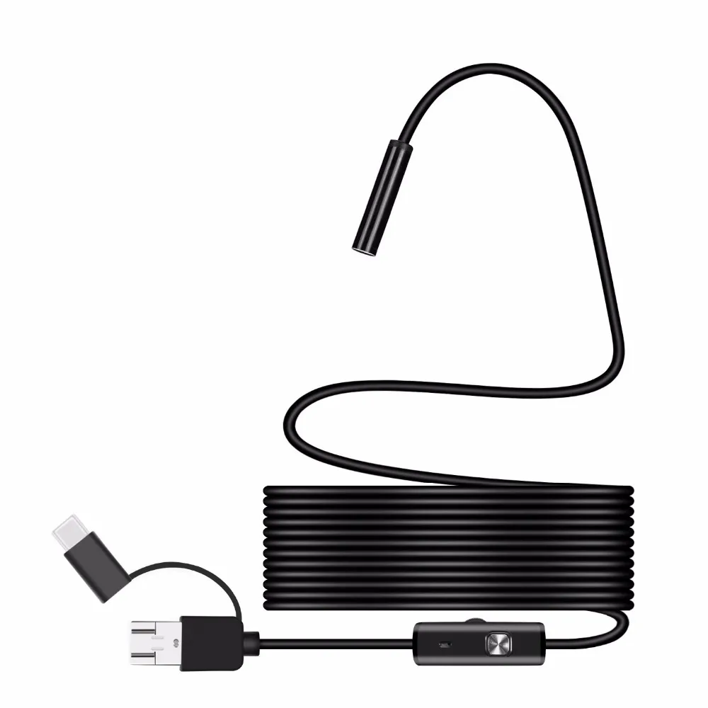 Мини эндоскоп водонепроницаемый USB Type c 3 в 1 2/5 м 1200P Android 8 мм|Камеры