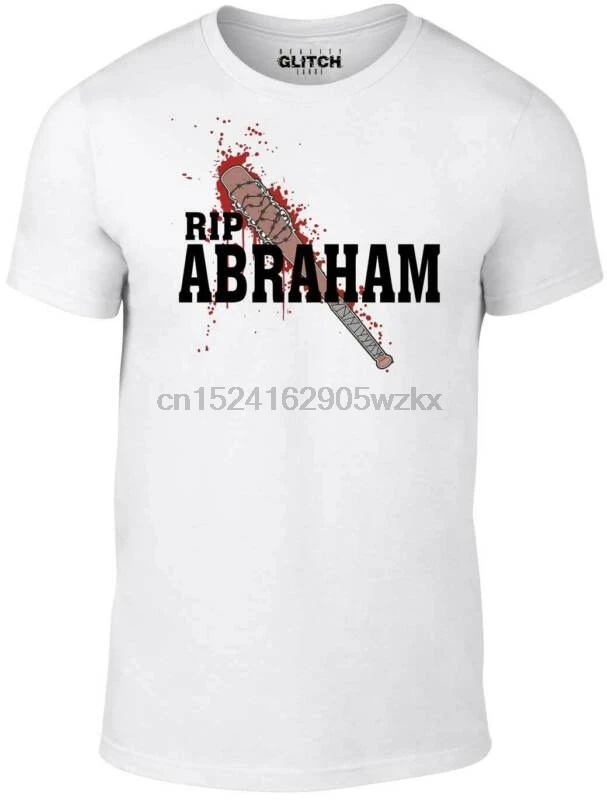 Футболка R.I.P Abraham-вдохновленная ходячими мертвыми ходунками зомби Неган Граймс