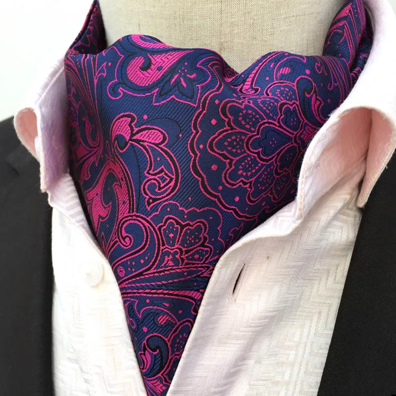 Мужской фиолетовый розовый с цветочным узором шелковая оправа аскотский галстук