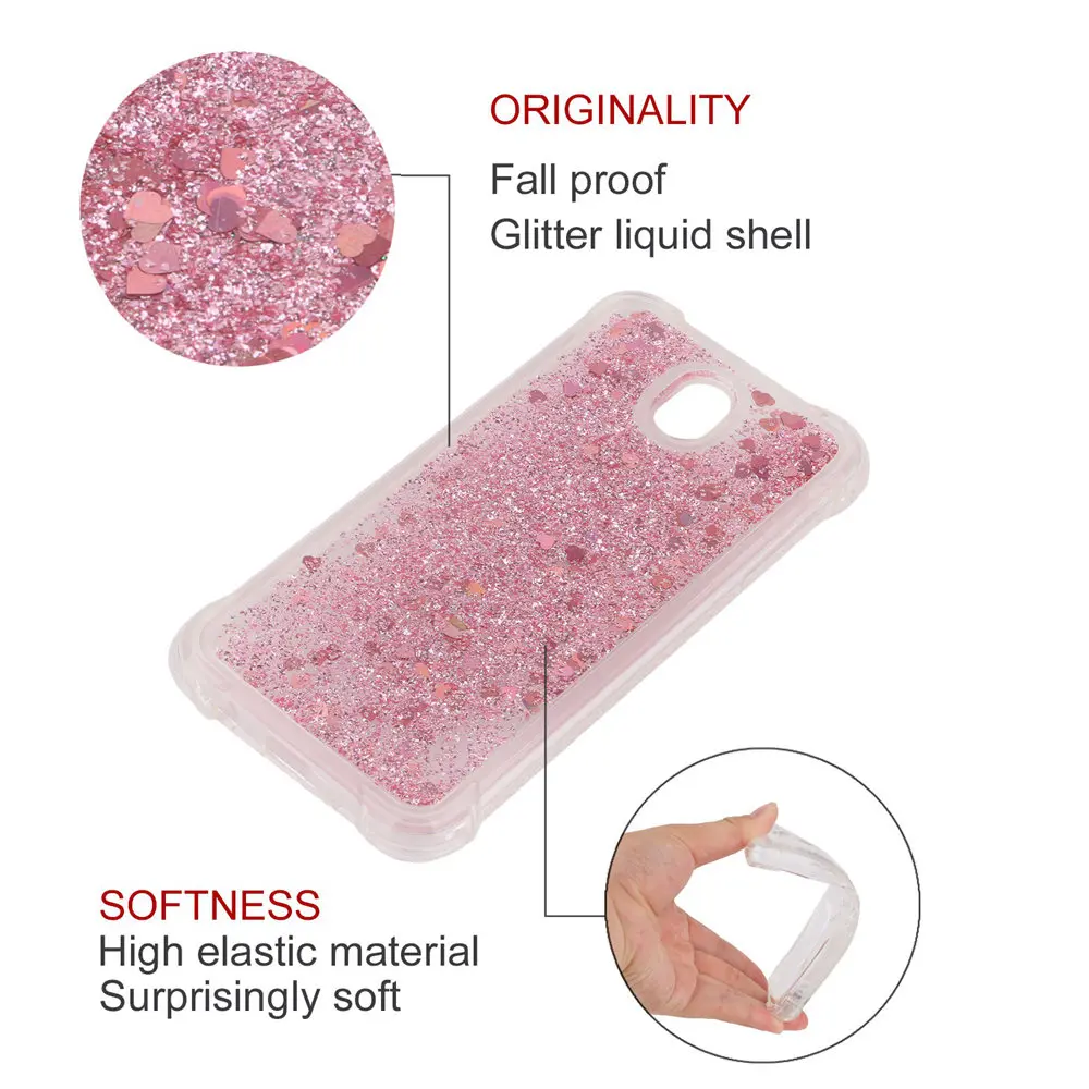 Glitter Stars Case for Samsung Galaxy J7 J 7 2017 J730 J730FM SM-J730G SM-J730F SM-J730FM Liquid Quicksand Soft TPU Back Cover |