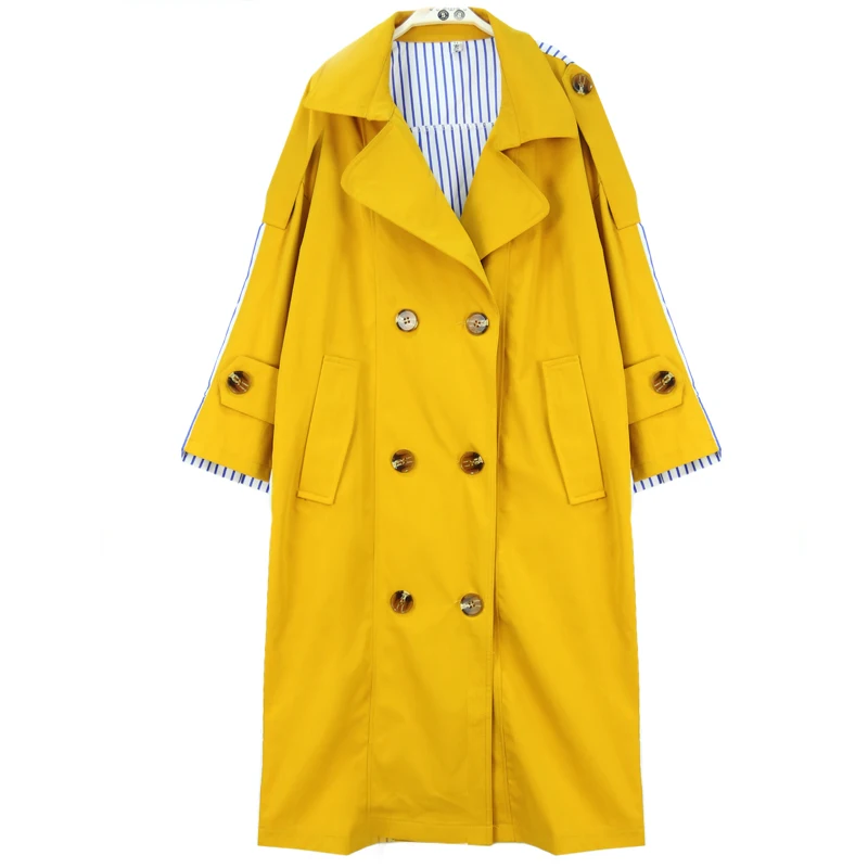 2019 осень и зима модные женские туфли Тренч длинное пальто с длинными рукавами в