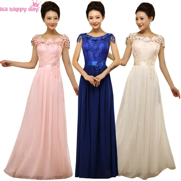 Платье подружки невесты Королевского синего размера плюс розовое шифоновое