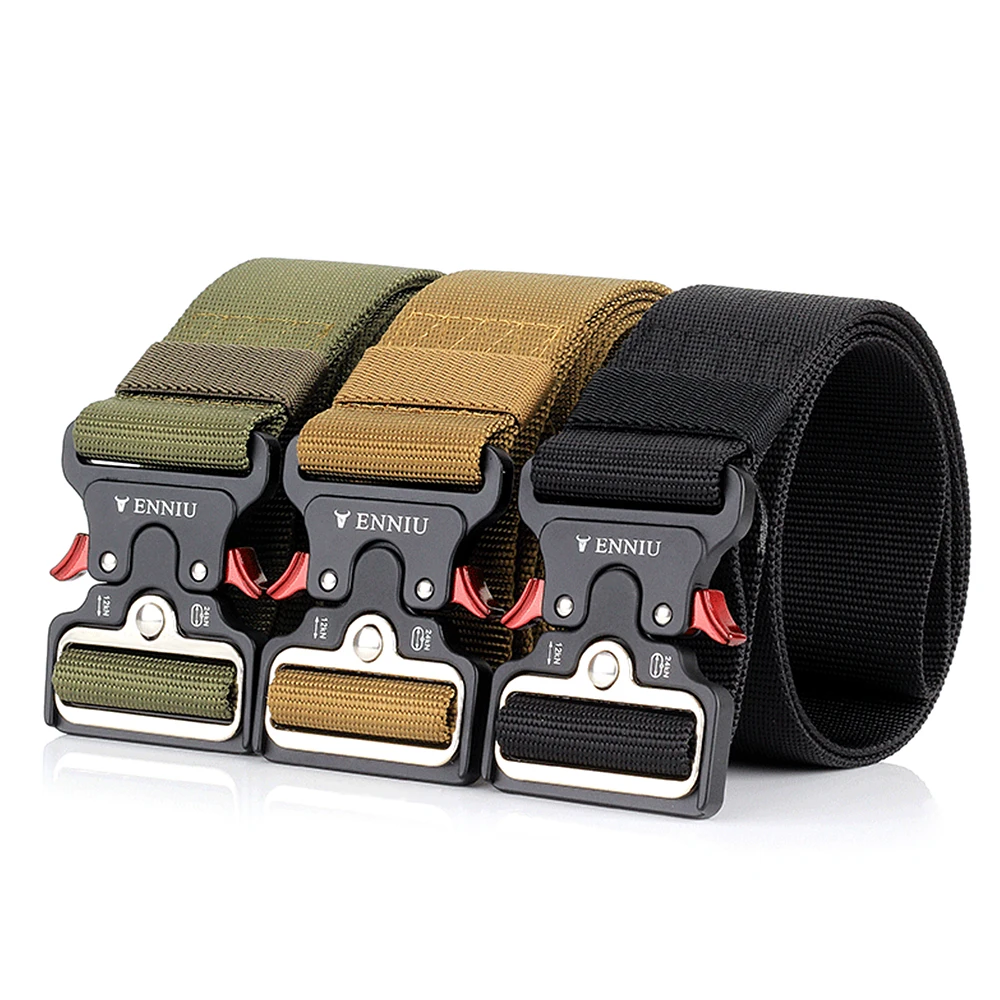 

Quick Release Tactical Belt with Heavy Duty Waist Band for Outdoor Camping Mountaineering Climbing Training Hunting Belt