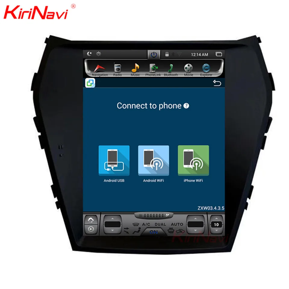KiriNavi вертикальный экран Tesla стиль Android 8,1 автомобильный Радио Gps навигация для hyundai IX45 Santa Fe автомобильный Dvd мультимедийный плеер 4G