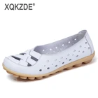XQKZDE2018 Размеры 35-44; женская модная летняя обувь на плоской подошве с перфорацией; удобная повседневная женская обувь без застежки; AF39