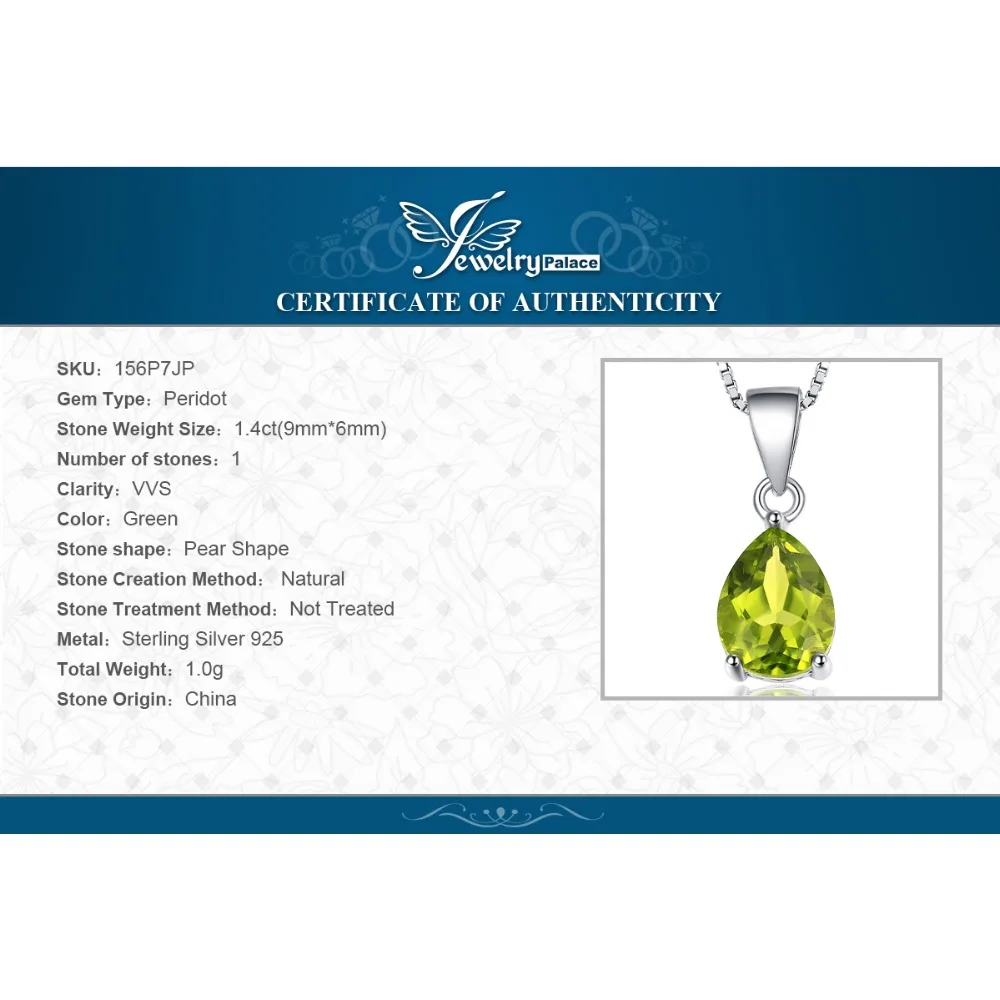

Natural Peridot Pendant Necklace 925 Sterling Silver Gemstones Choker Statement Necklace Women silver 925 Jewelry No Chain