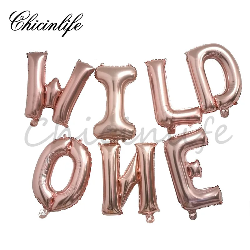 Chicinlife 16 дюймовые шары из фольги в виде букв Wild One декор для дня рождения буквы