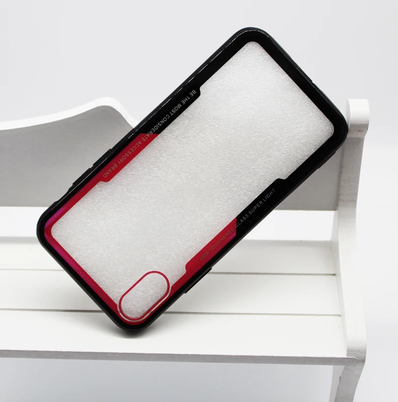 BlackRed Frame Противоударный защитный чехол из закаленного стекла для телефона для iPhone X XS 11 Pro MAX XR 5,8 6,1 6,5 5 5S SE 6 6S 7 8 Plus чехол s capa - Цвет: BlackRed Frame