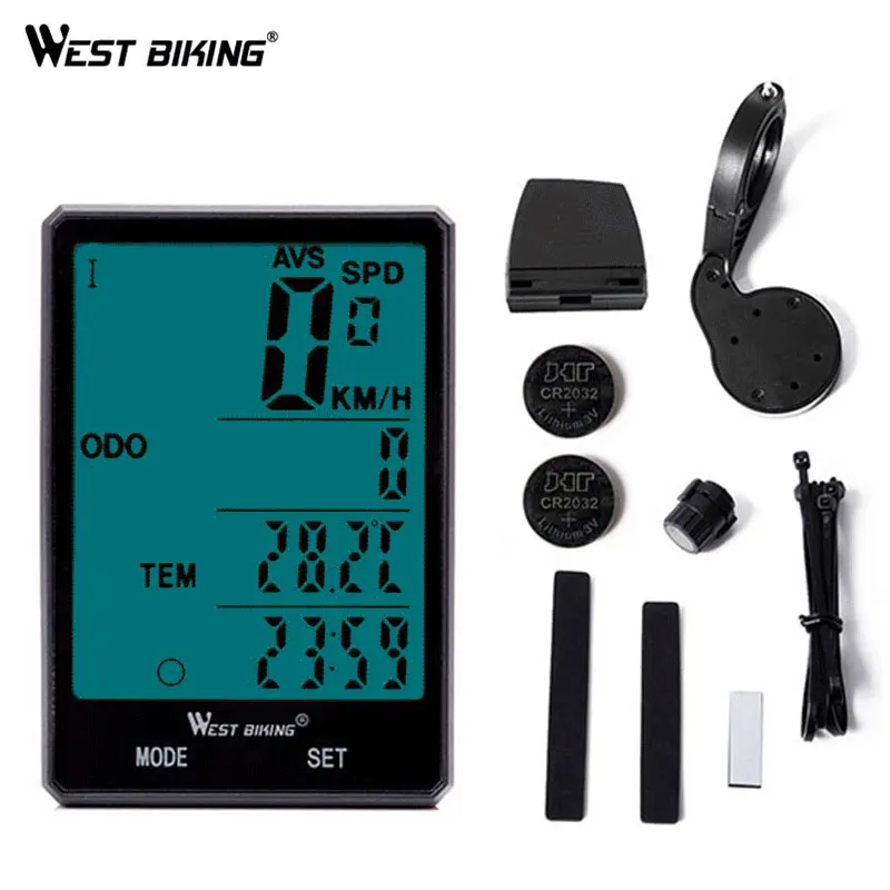 WEST BIKING подсветка цифровой велосипедный компьютер беспроводной Sired Компьютер