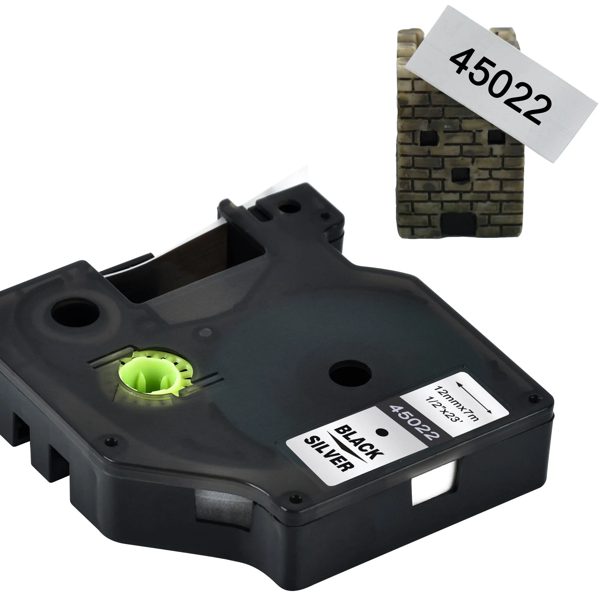Cidy 45022 совместимый с Dymo D1 manager 12 мм черный на серебряной этикетке кассета для