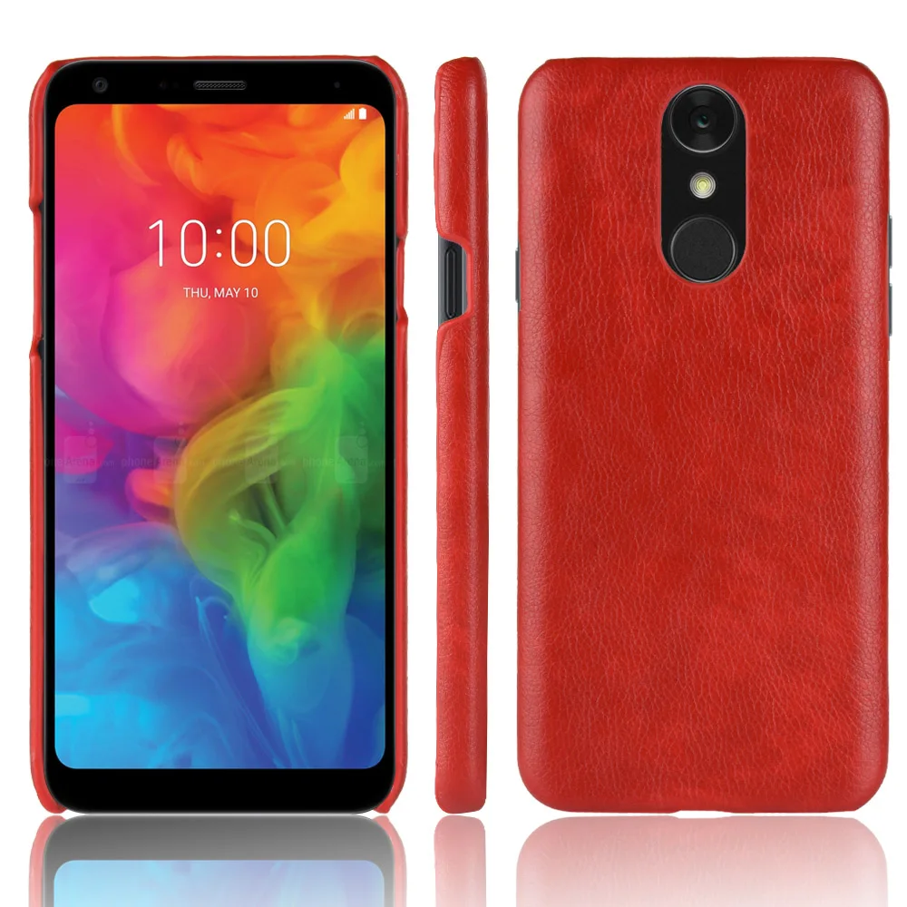 Роскошный кожаный чехол для LG Q7 деловой из зернистой кожи в стиле ретро телефона s