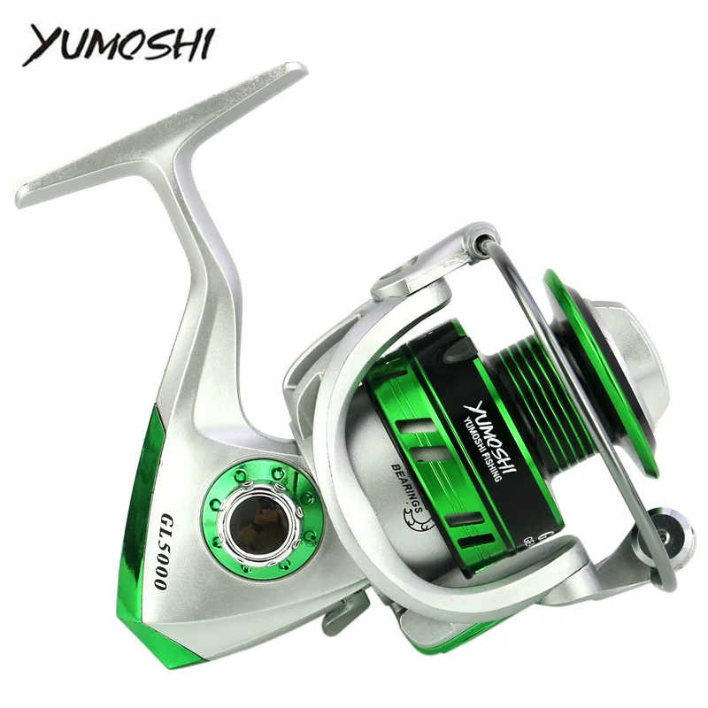 Спиннинговая Рыболовная катушка YUMOSHI GL 5 5: 1 правая/левая металлическая приманка