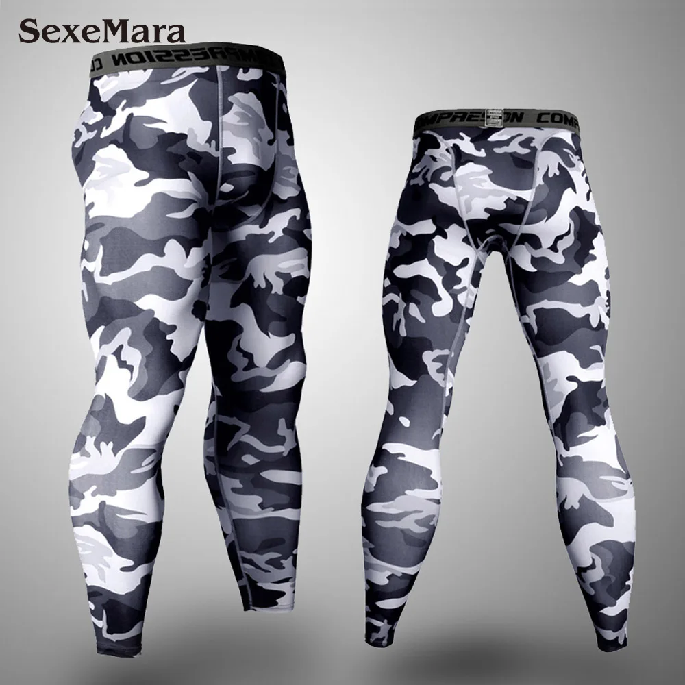 Only Trousers Мужская брендовая одежда, Армейский Камуфляж, термобелье, спортивный костюм, набор, Кроссфит, Фитнес рубашка, мужские леггинсы, 2 предмета, рашгарда, ММА - Цвет: Only Trousers