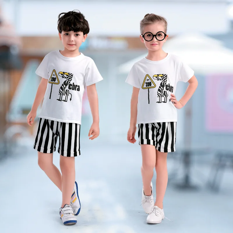 Детская школьная форма с короткими рукавами для детского сада морская Одежда