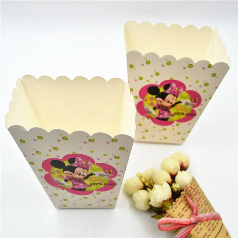 6 шт./компл. забавная Минни Маус товары для дня рождения попкорн коробка чехол