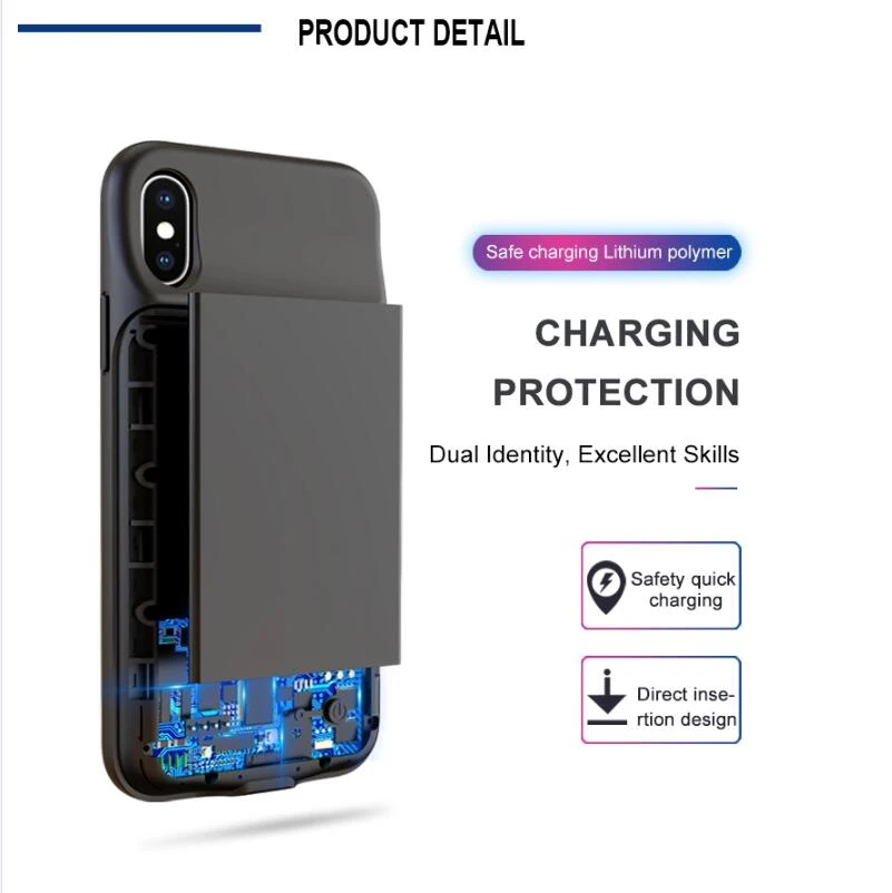 Чехол для аккумулятора для iPhone 6, 7, 8, 6s Plus, X, XS, Max, XR, чехол для зарядного устройства, Внешний чехол для зарядки