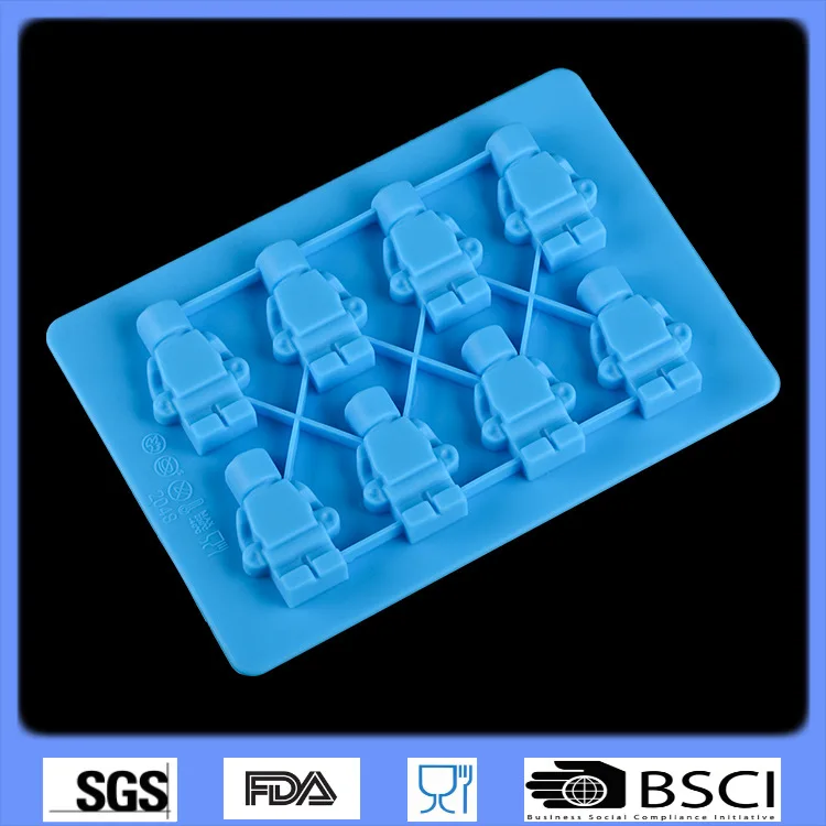 1 шт мини робот коробку для кубиков льда лоток силиконовая форма пирога Желе