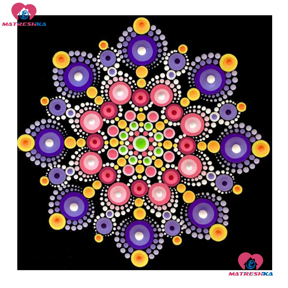 Алмазная живопись полная квадратная алмазная Мандала Цветы Вышивка Полный